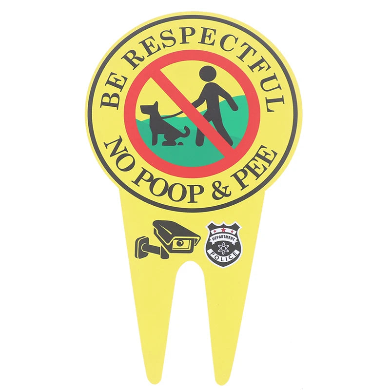 Double-Sided No Dog Fouling Garden Sign with Stake 12"x6"