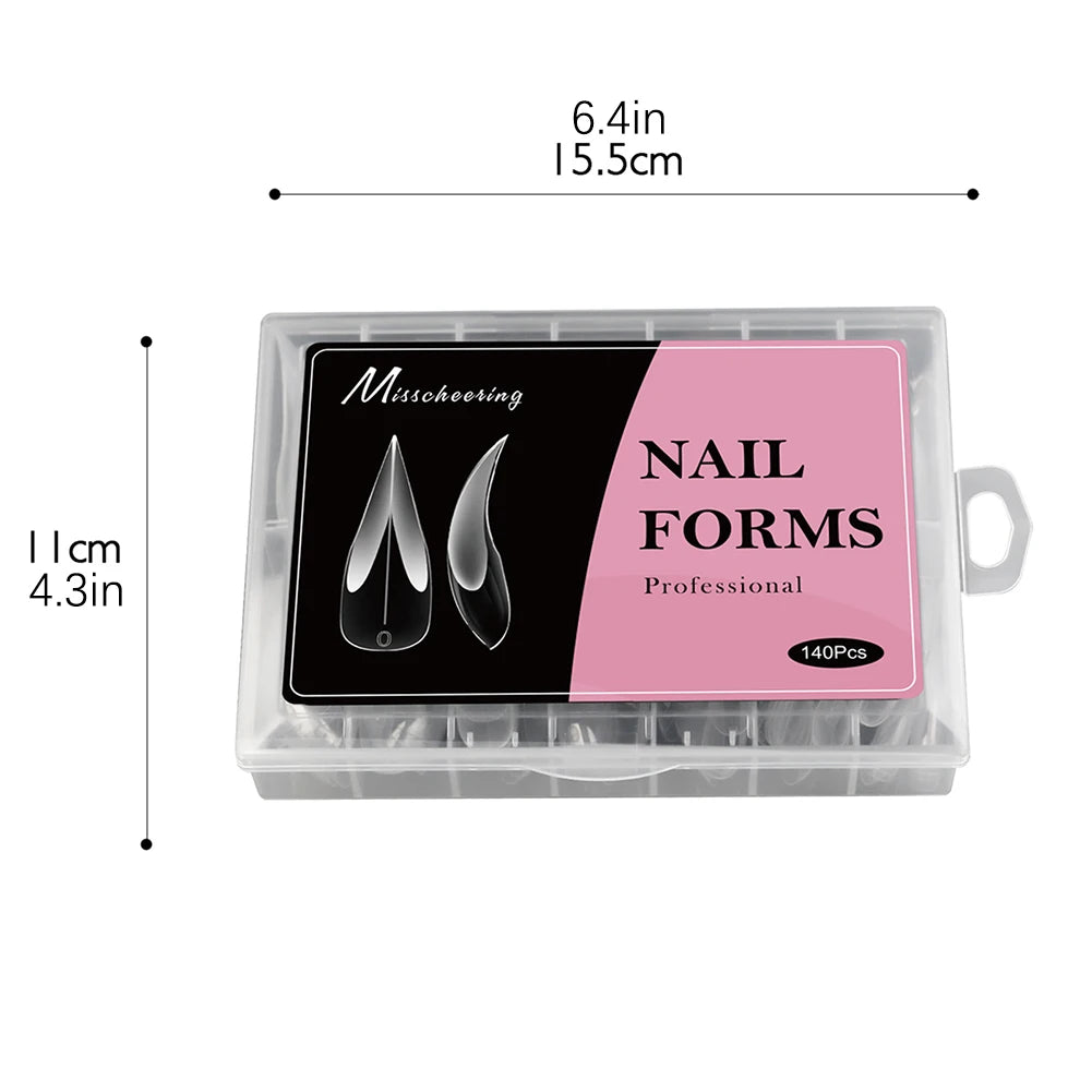 140pc Dragon Claw Nail Extension Molds – Full Cover Gel Kit