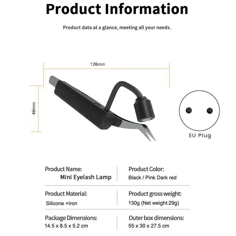 UV LED Tweezer Lamp for Eyelash Extensions – Adhesive Curing