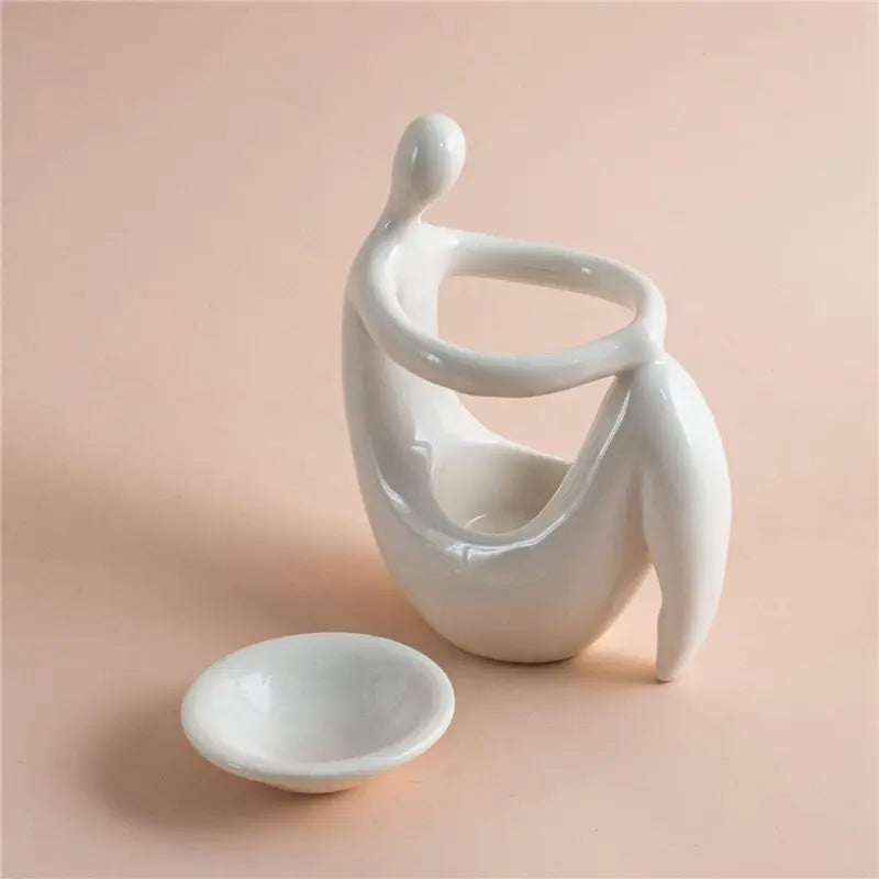 White Ceramic Oil Burner – Wax Tart & Aroma Diffuser | VIBE