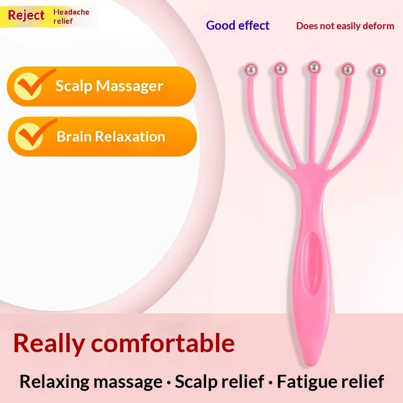 5-Finger Rolling Ball Scalp Massager – Handheld Claw Tool