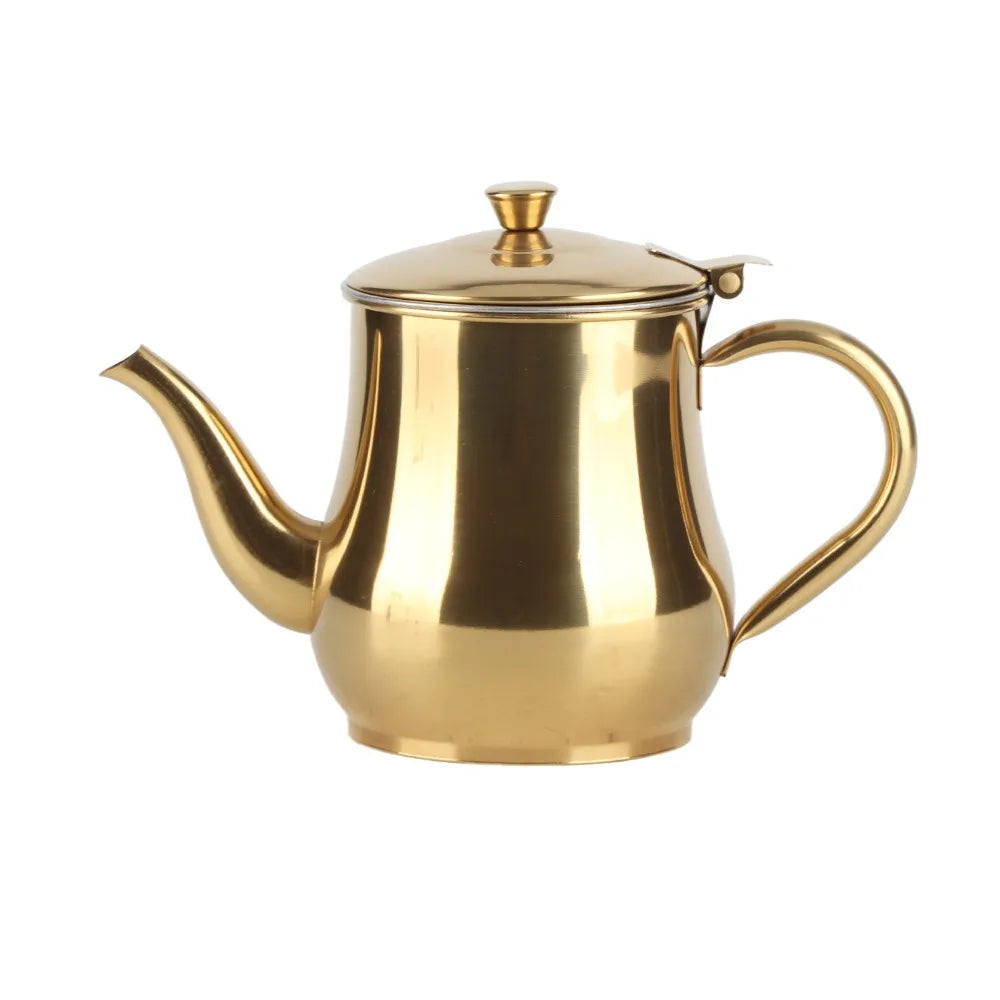 500ml Stainless Steel Tea Kettle with Mesh Filter – Gold