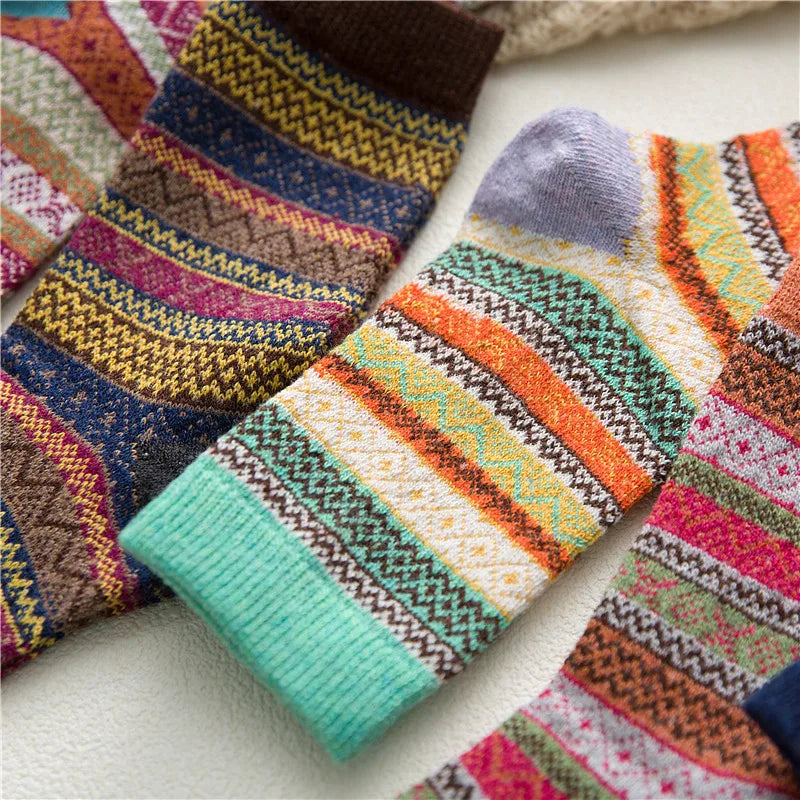 5-Pack Women's Soft Warm Crew Socks – Winter Gift Set