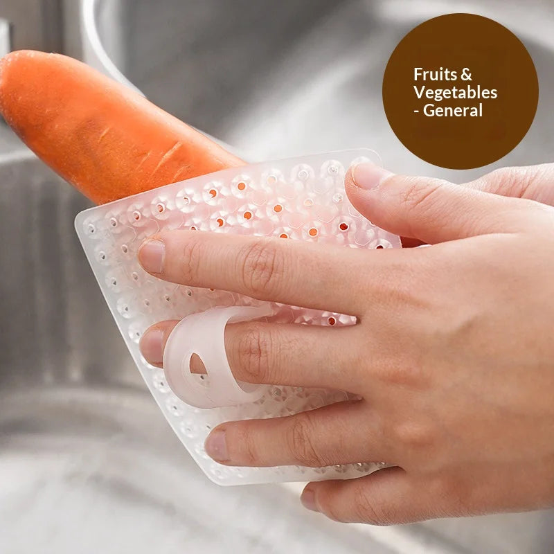 PE Soft Bristle Fruit & Vegetable Scrubber Brush | 1-2 Pcs