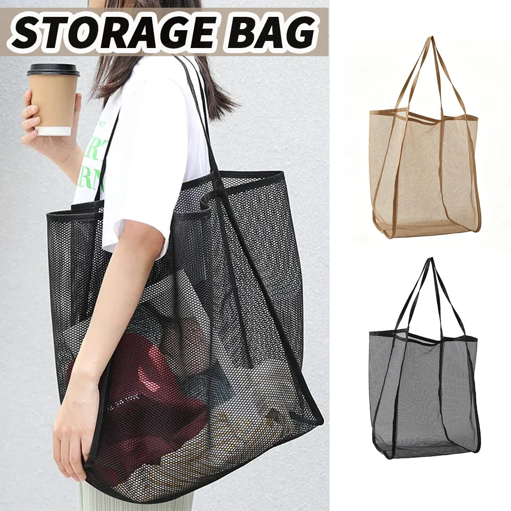 KindFuny Extra Large Mesh Beach Bag – Foldable Net Tote