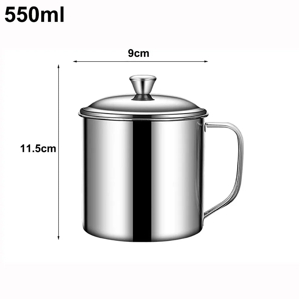 304 Stainless Steel Travel Mug with Lid & Handle 200–1250ml