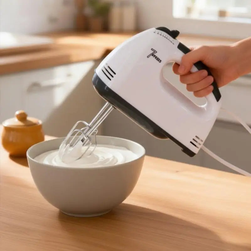 7-Speed Electric Hand Mixer with Beaters & Dough Hooks