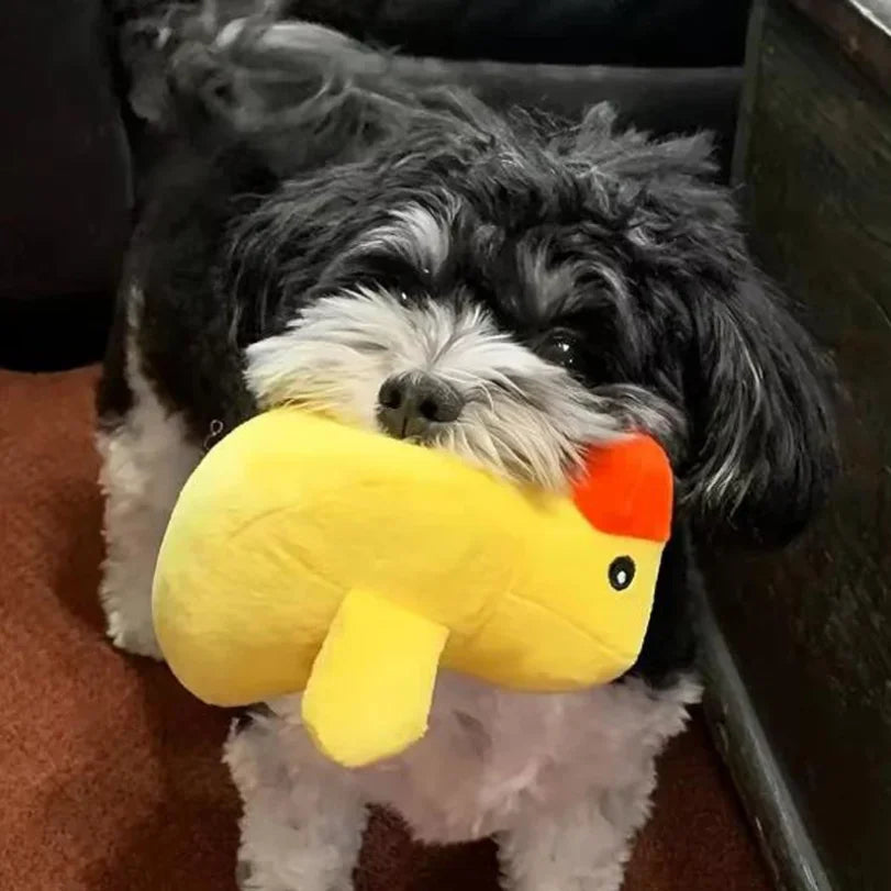 7-Piece Plush Squeaky Dog Toys – Fruit & Veggie Chew Set
