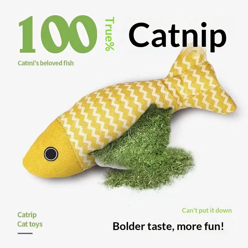 Catnip Fish Cat Toy – Plush Interactive Kitten Chew Teaser