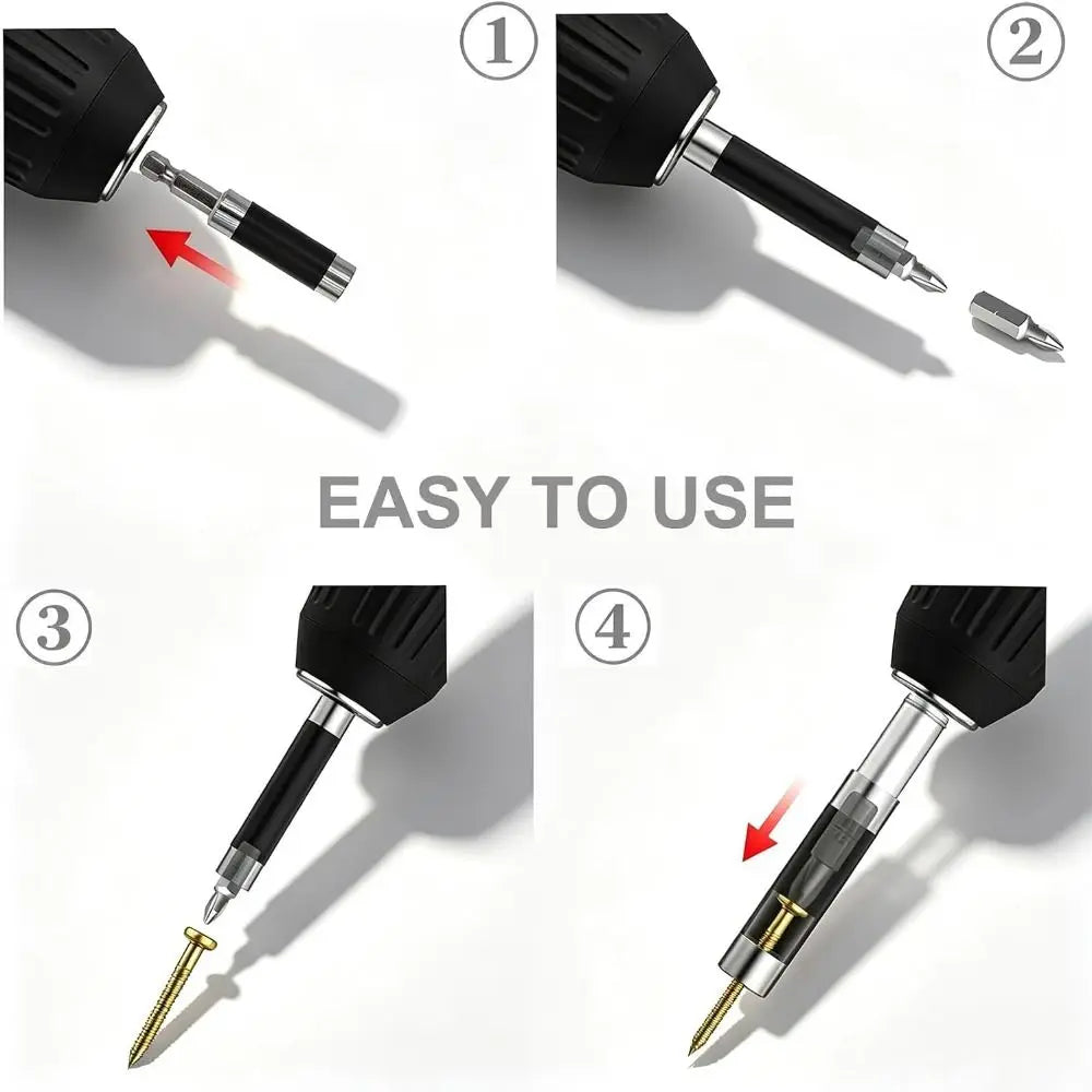 2-Pack Telescopic 1/4" Hex Drill Bit Extension & Screw Bit Holder