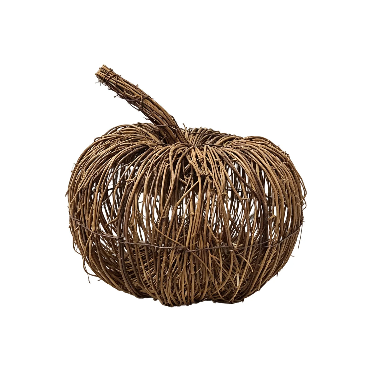 Rattan Woven Pumpkin Ornament – Halloween & Fall Decor