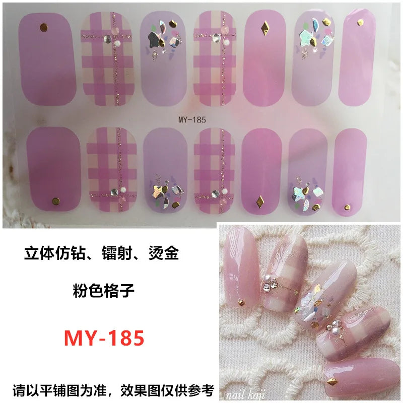 Summer Nail Art Stickers – 14-Tip Full Cover Gel Film Decals