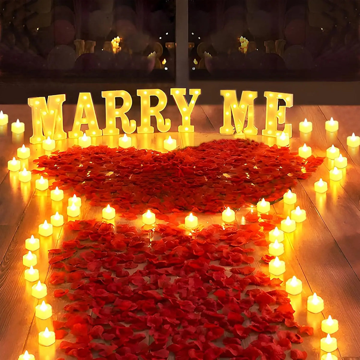 24-Pack Flameless LED Heart Tea Light Candles – Wedding Decor