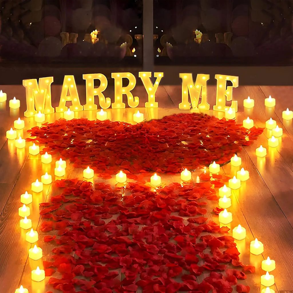 Heart Shape Flameless LED Tea Light Candles – 24/48 Pack