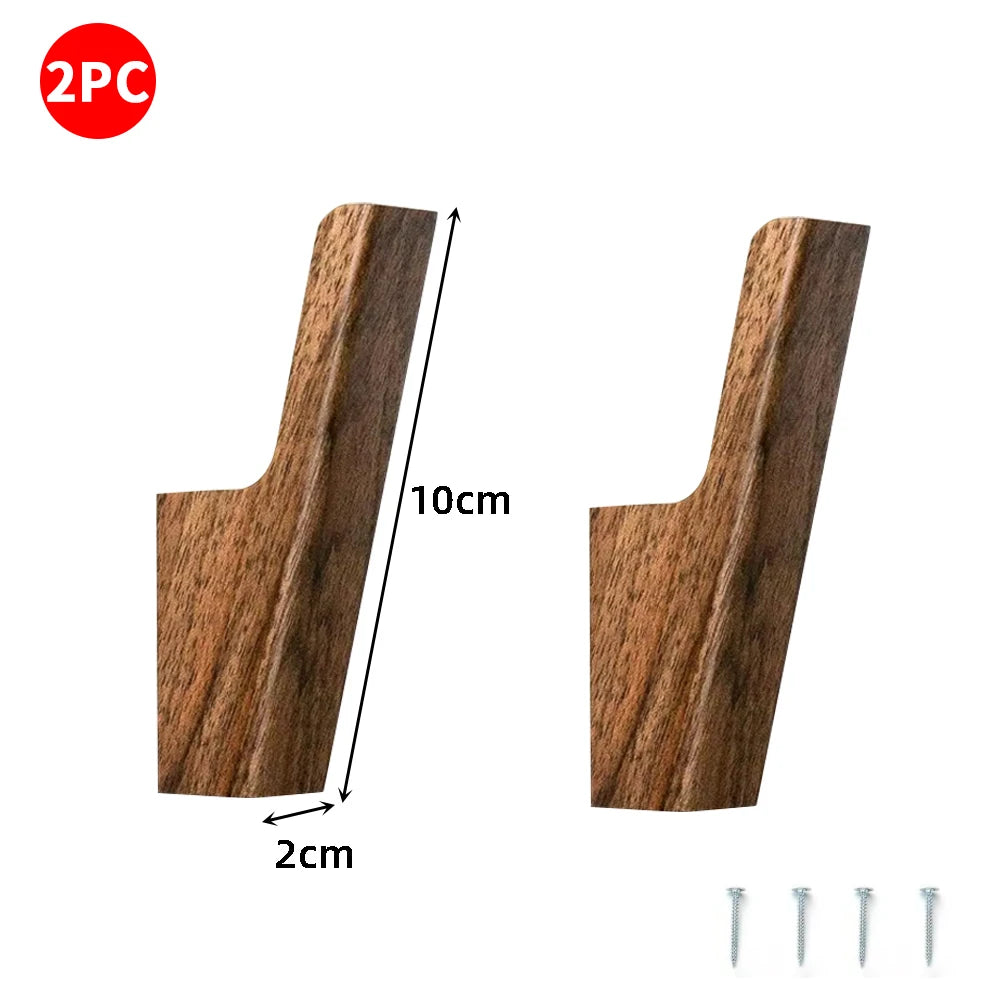 L-Shape Wood Wall Hook – Coat Hat Key Entryway Hanger
