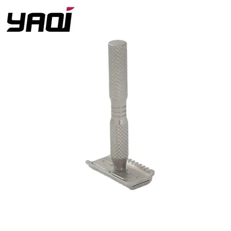 YAQI Ghost 90DC Titanium Safety Razor – Cross Grain Pattern