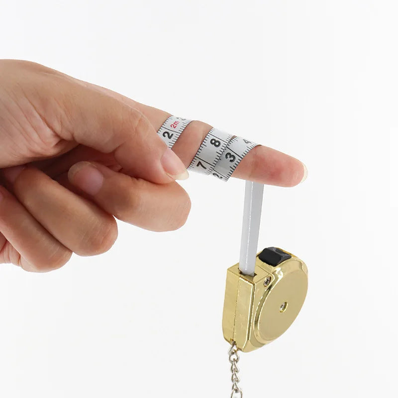 VIBE 2M Retractable Mini Tape Measure Keychain Tool
