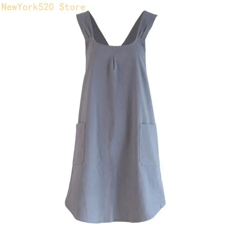 Cotton Waist Apron with 2 Pockets – Adjustable, One Size Fits All