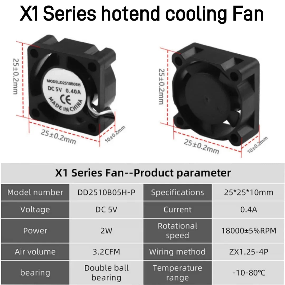 BEGRINT 2510 Cooling Fan for Bambu Lab X1 P1 A1 3D Printer