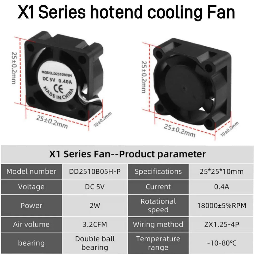 2510 Cooling Fan for Bambu Lab X1 X1C P1S P1P A1 Mini