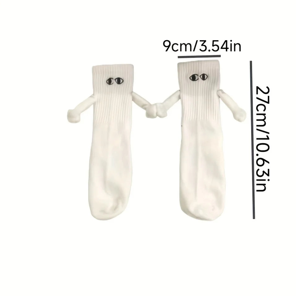 Magnetic Toe Link Couple Socks – Cartoon Novelty Knee-High