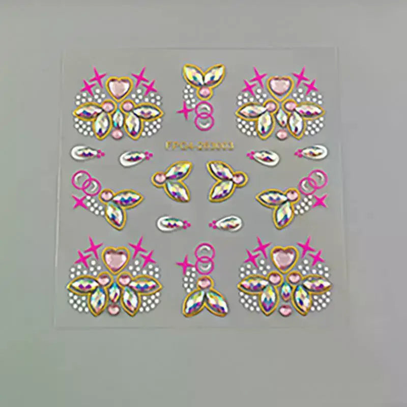 Glitter Crystal Face Jewel Stickers – Rhinestone Party Decals