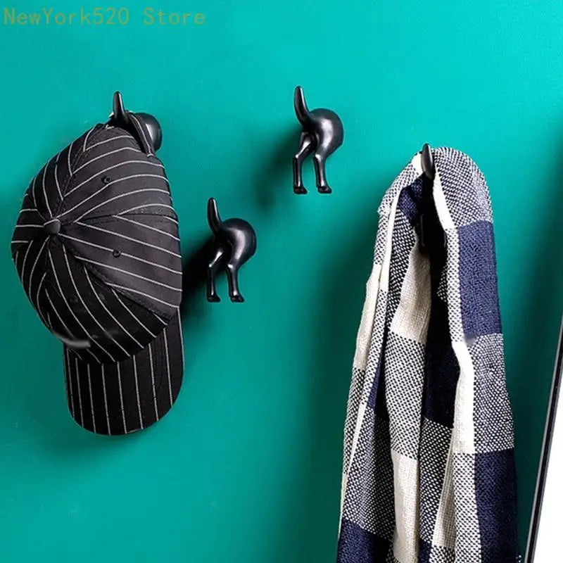 4Pcs Nordic Dog Tail Wall Hooks – Hat Key Coat Hanger