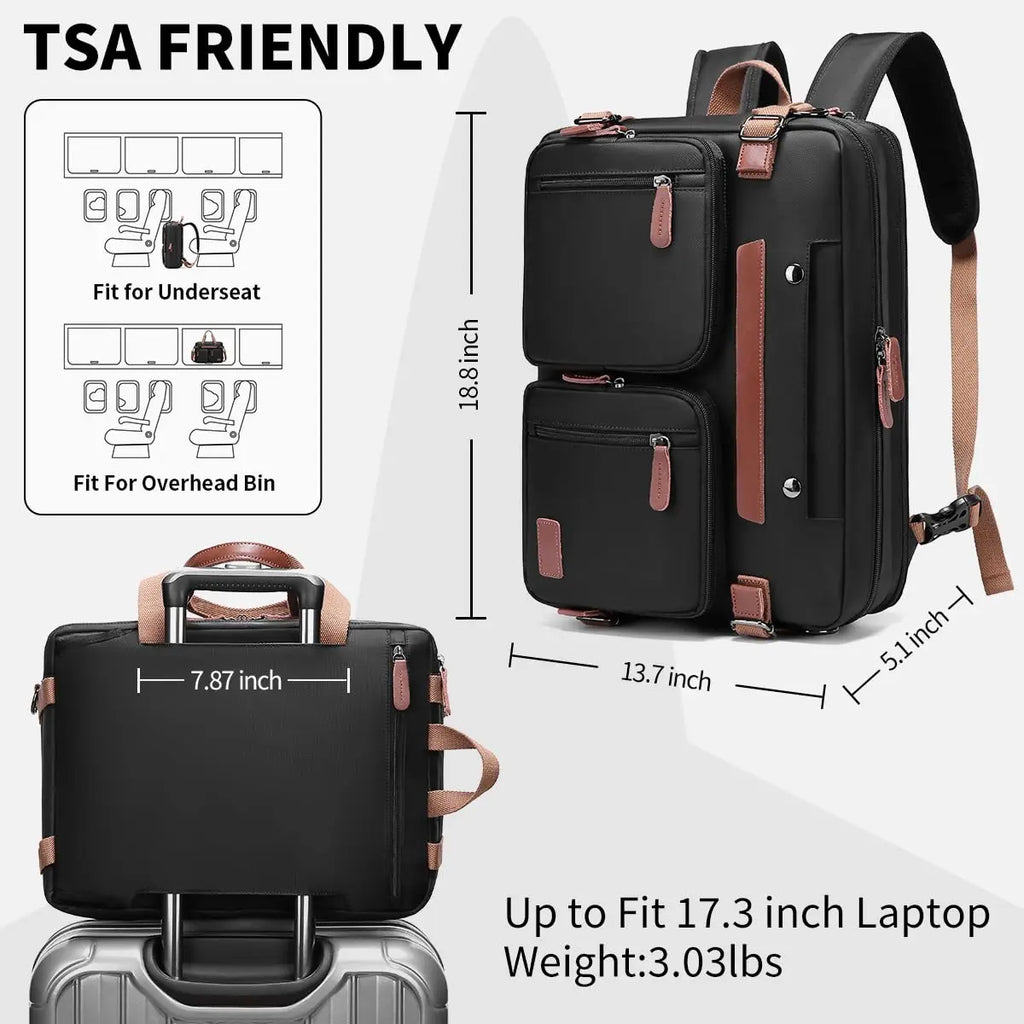 EGYAL 3-in-1 Laptop Backpack 17.3 & 15.6 Inch Business Bag