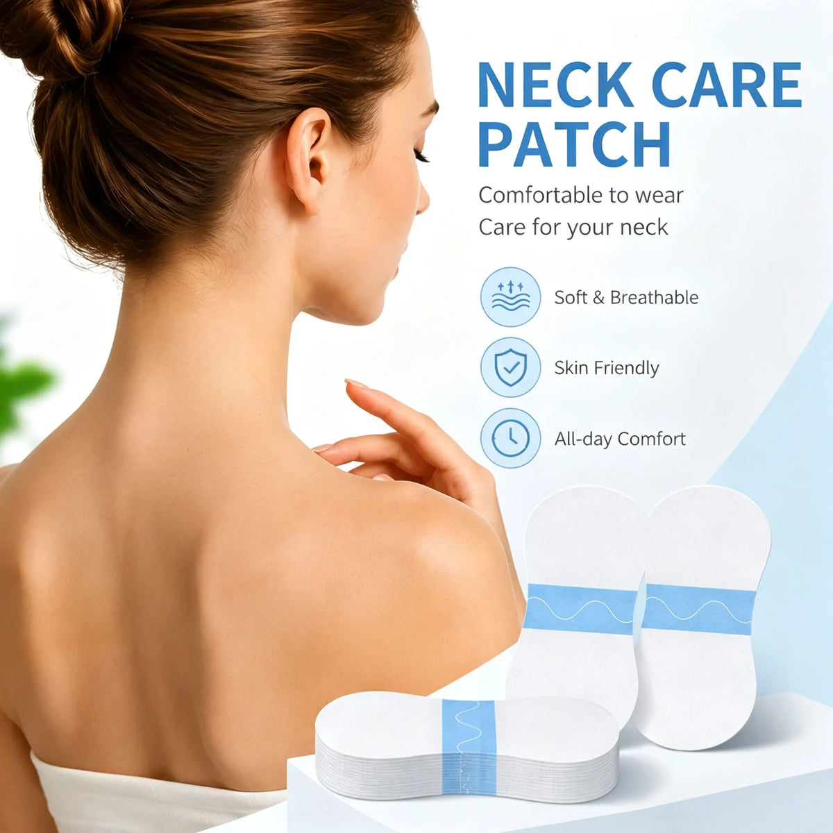 Neck Lifting Patches – Invisible Hydrogel Firming Strips 30/50 Pc