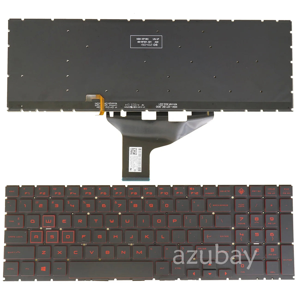 HP Omen 15-dh1000 Red Backlit US Keyboard Replacement