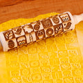 Arjmide 20-Grid Christmas Embossed Wooden Rolling Pin 13.7"
