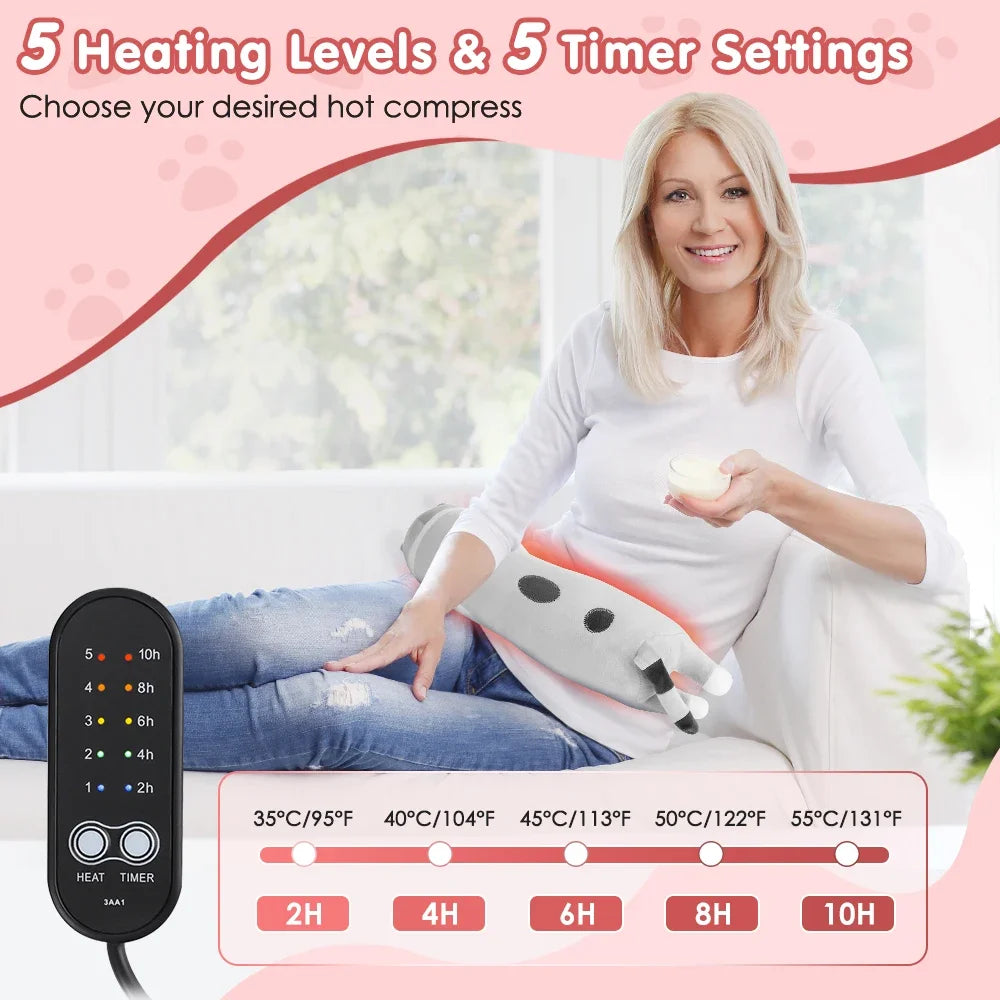 Cute Cat USB Electric Heating Pad – 5 Temps & 5 Timers