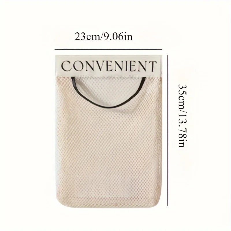 Wall-Mounted Plastic Bag Holder – Elastic Storage Net 1-2 Pack