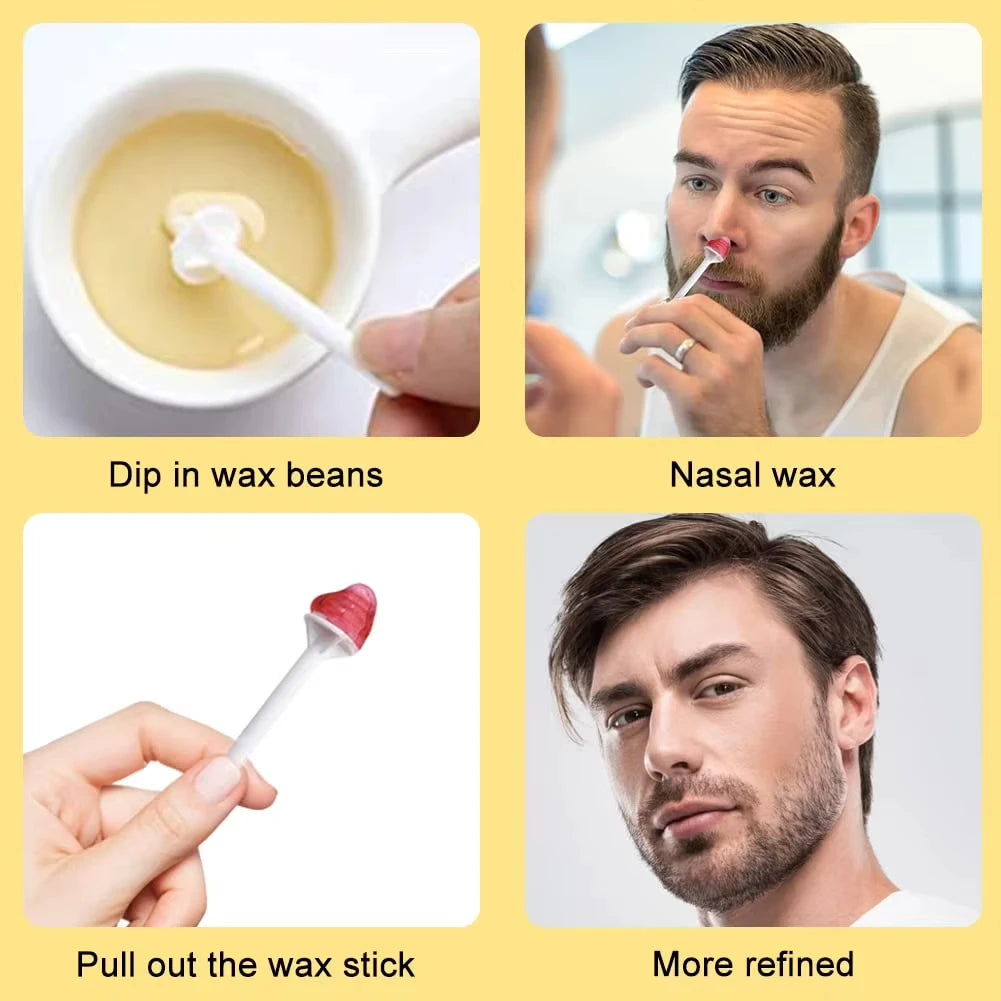 Nose & Ear Hair Removal Wax Bean Kit – Paper-Free Unisex