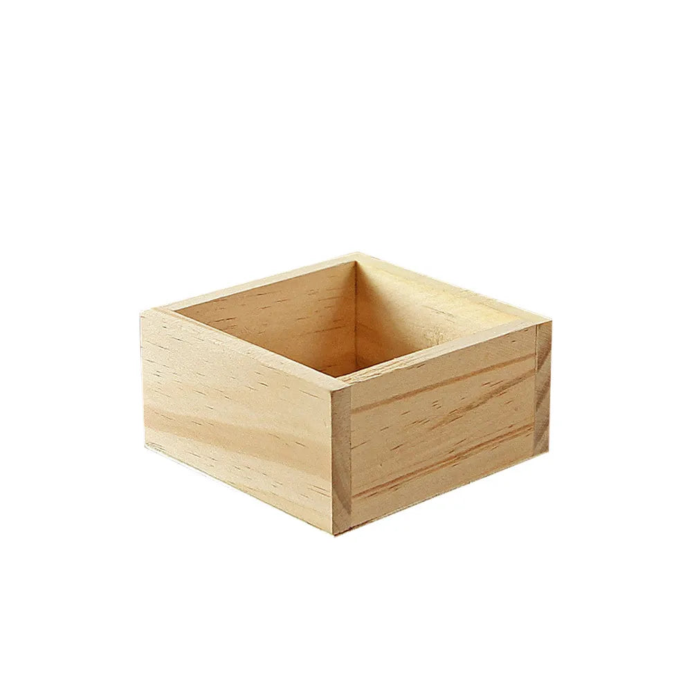 Unfinished Square Wooden Box – DIY Craft Storage & Home Decor
