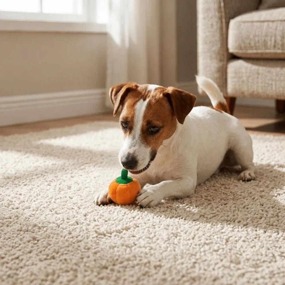 Pumpkin Squeaky Plush Dog Toy – Soft Interactive Pet Toy