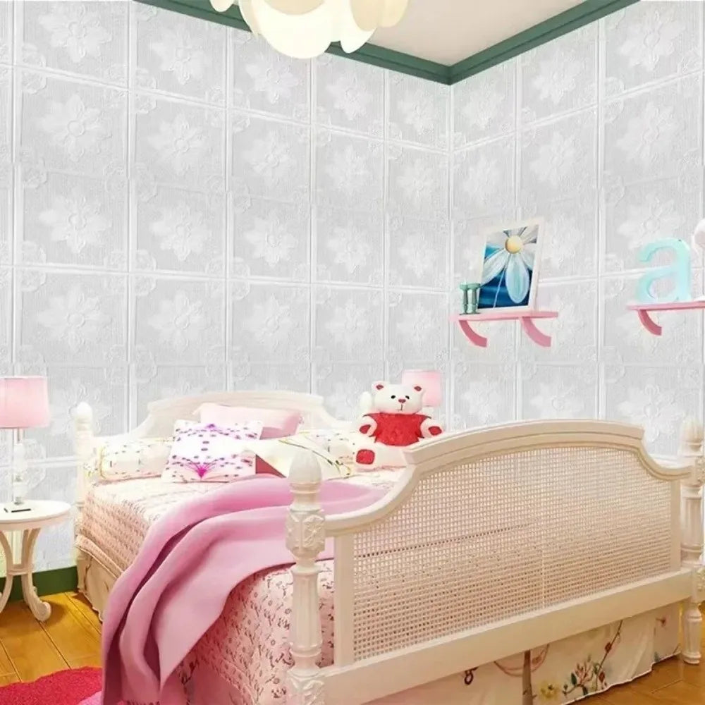 3D Brick Peel & Stick Foam Wall Panels 35×35cm Self-Adhesive