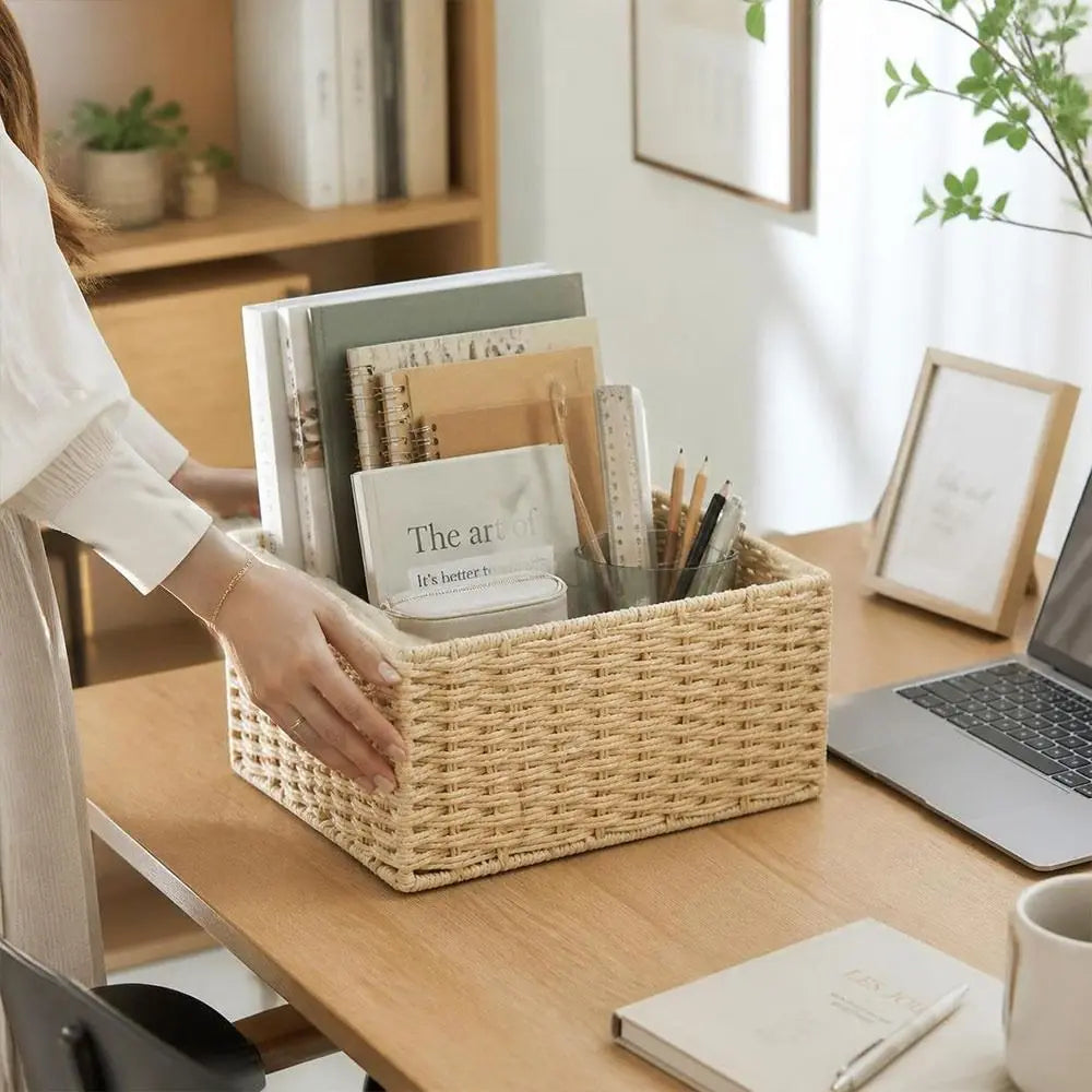 Handmade Woven Storage Basket – Large Capacity Organizer