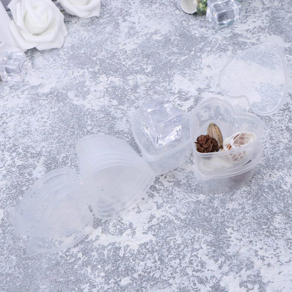 50-Pack Heart Shaped Clear Dessert Cups with Lids 20ml