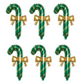 6-Pack Christmas Candy Cane Foil Balloons – Red & Green
