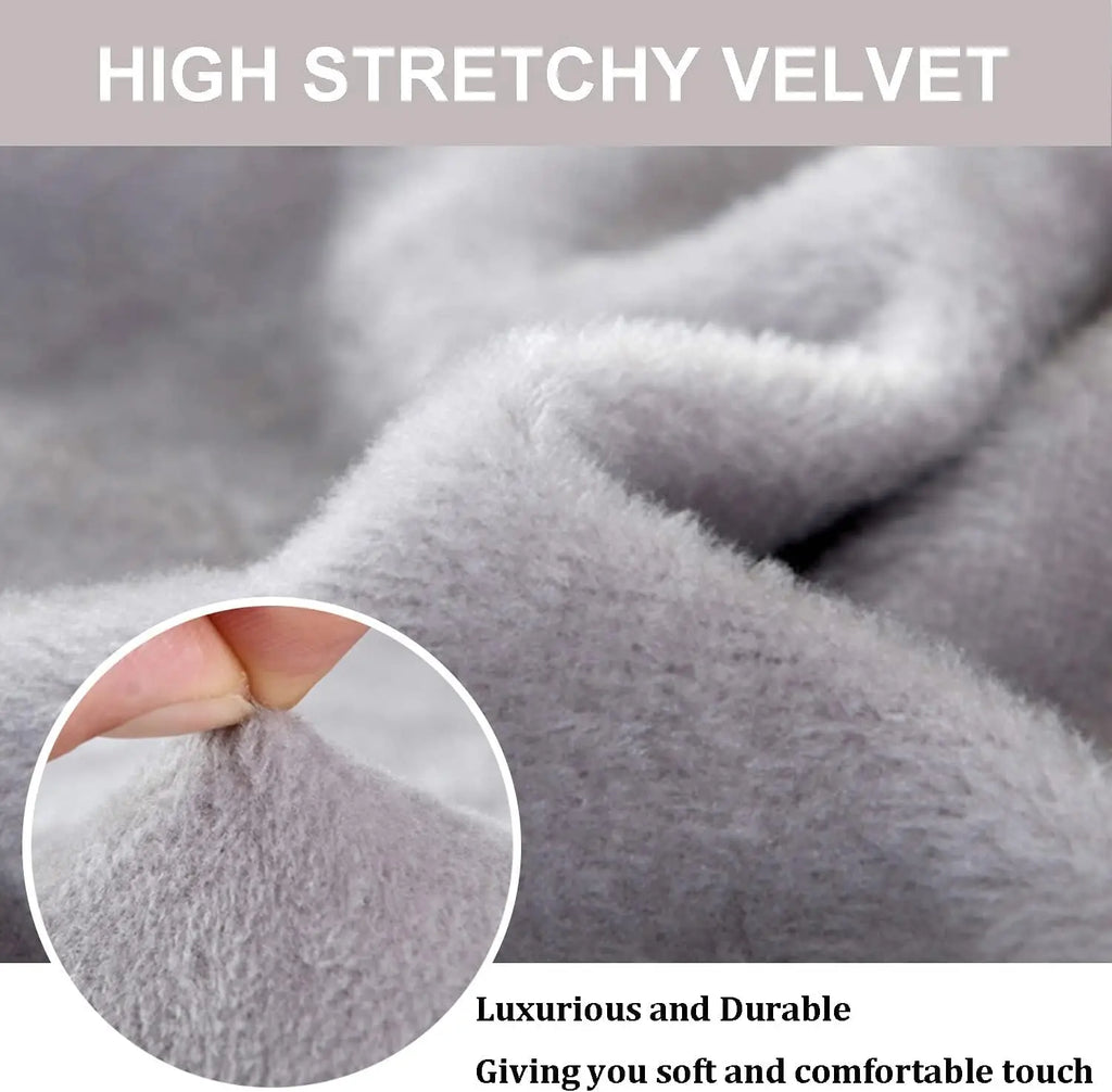 Thick Velvet Stretch Sofa Cover 1–4 Seater Non-Slip Slipcover