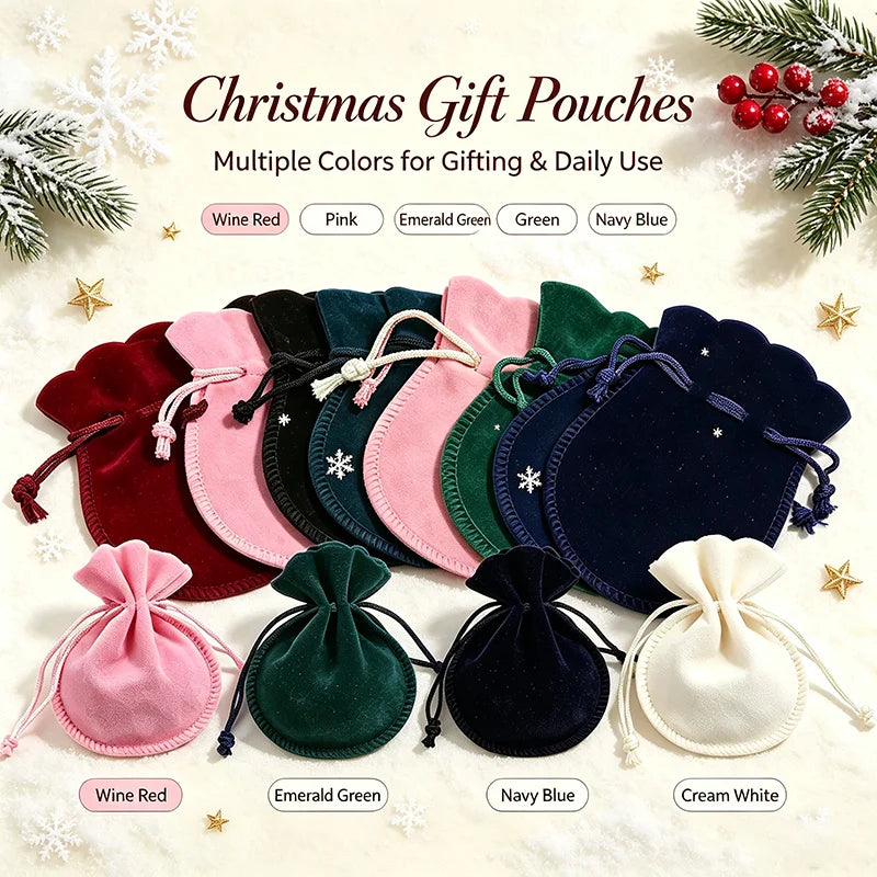 10-Pack Velvet Drawstring Gift Bags Gourd-Shaped Pouches