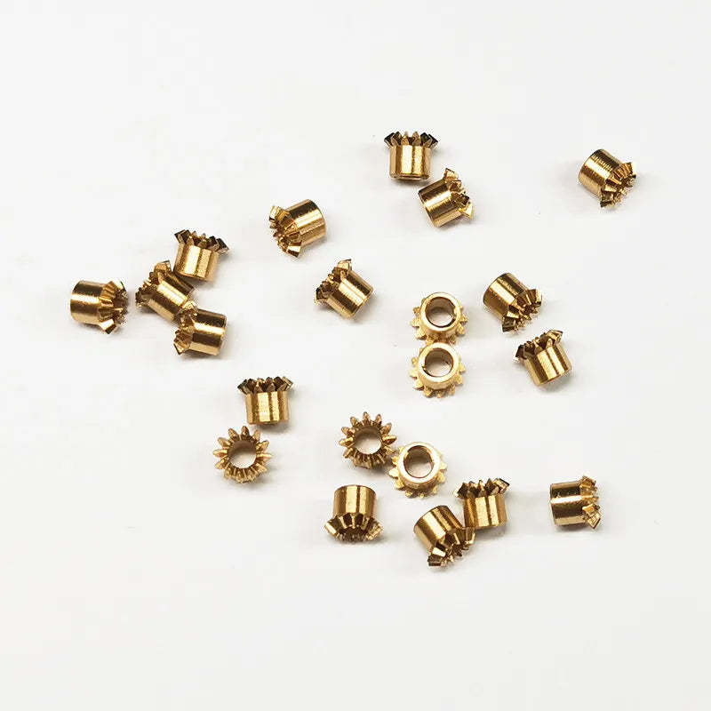 Mini Copper Bevel Gear 0.3M 12T 90° Step Gear for DIY Models
