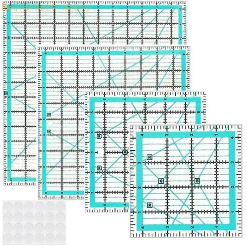 4-Piece Clear Acrylic Quilting Ruler Set – Patchwork Templates