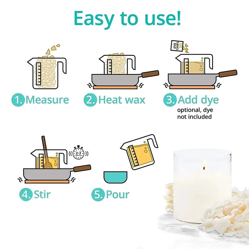 Pure Soy Wax for Candle Making – 100g to 1kg DIY Craft Wax