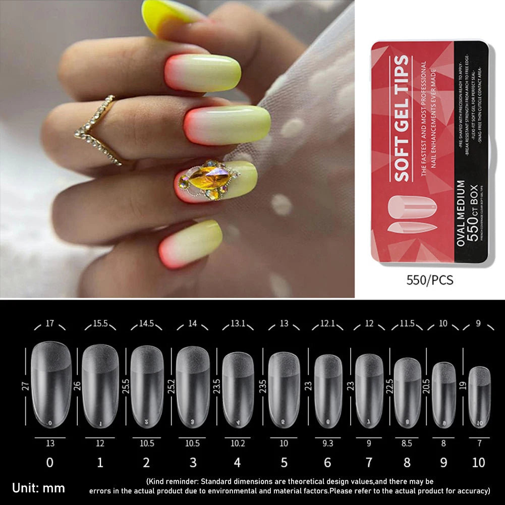 Yoxier Ultra Thin Soft Gel Full Cover Matte Press On Nails 440/550pc