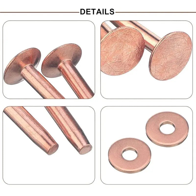 200 Pcs Size 9 Copper Rivets & Burrs Washers – 3/4 Inch
