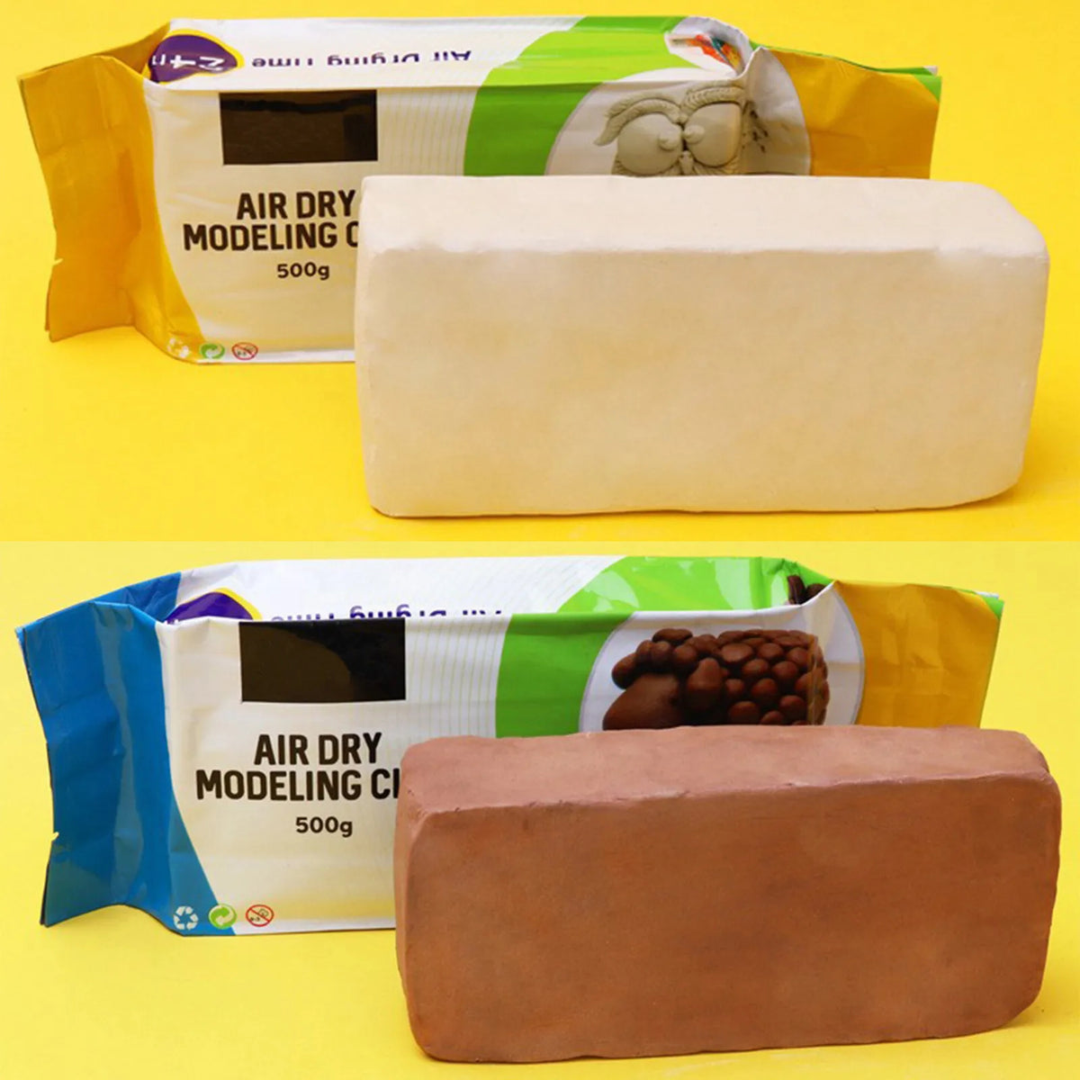 VIBE Air Dry Modeling Clay 500g – Soft DIY Sculpting Clay Kit