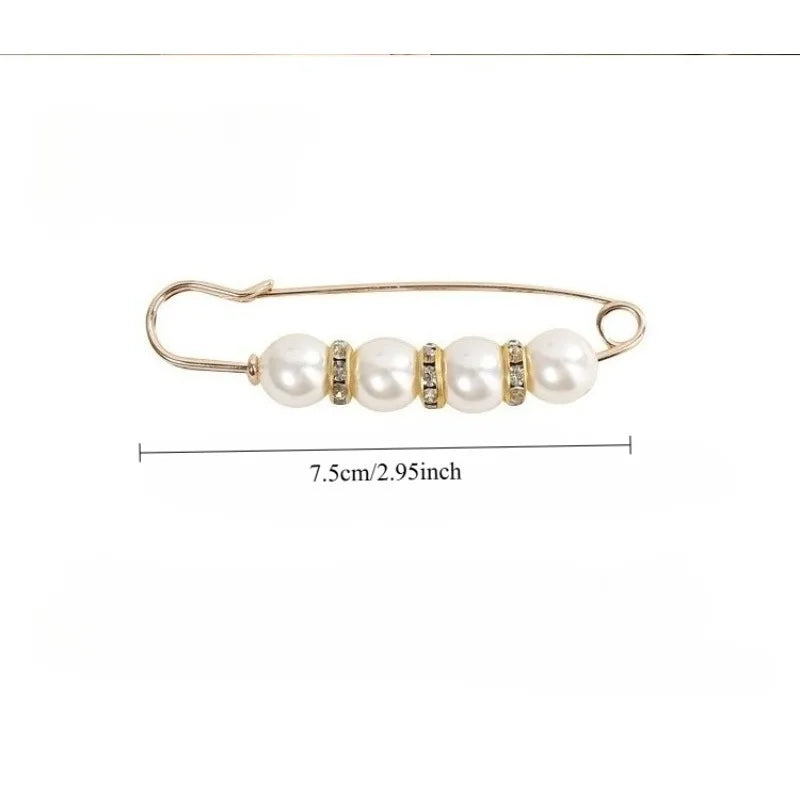 Pearl Brooch Waist Adjuster Safety Pins for Women – 1/2/3 PCS