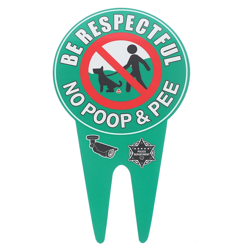 Double-Sided No Dog Fouling Garden Sign with Stake 12"x6"